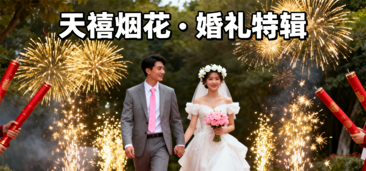 婚礼烟火图鉴｜天禧烟花的“幸福两重奏”，让爱在璀璨中永恒